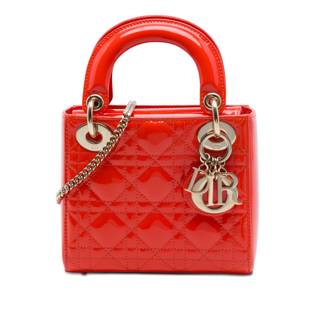 Pre-Loved Dior Mini Patent Cannage Lady Dior